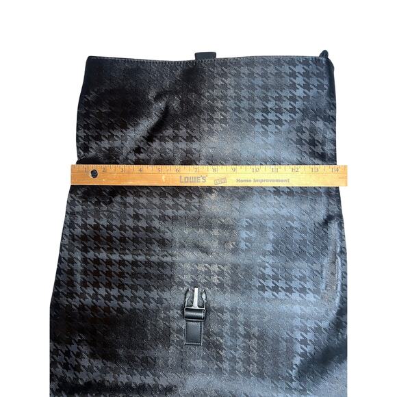 Tanger Backpack carry-on travel Houndstooth Patterned Deep Pocket  Black Unisex - Picture 4 of 6